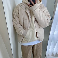 빠델 크리밍 커플 오버핏 남녀공용 국민 숏패딩 점퍼