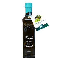 봄파스 (VOMFASS) 100% 냉압착 비정제 바질 엑스트라 버진 올리브 오일, 1개, 250ml