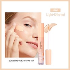 fizz 톤업베이스 하이 커버 리퀴드 컨실러 모이스처라이징 오일 컨트롤 파운데이션 보이지 않는 모공 다크 서클 주근깨 얼굴 메이크업 3 가지 색상, 1개, 02 02 Light-Skinned