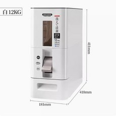 쌀 냉장고 6kg 12kg 가정용 쌀 저장용기 저장통 보관통 보관용기 라이스 디스펜서 원터치 밀폐 쌀통 방습 일본, 화이트, 1개