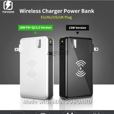 맥가이버 보조배터리 멀티 무선 고속충전기 3in1 10000mah PD QC3.0, 블랙, 18W