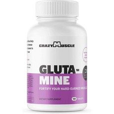 Crazy Muscle 저탄고지식단 글루타민 근비대 1000mg Total 포스트워크아웃, 옵션없음, 옵션없음