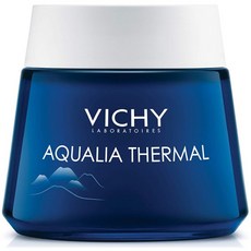Vichy Aqualia 써멀 나이트 스파 크림 및 히알루 론산 함유 페이스 마스크 피부과 전문의 보습 및 보습 파라벤 프리 피부 보충 권, 단일상품, 단일상품
