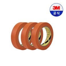 3M 마스킹 테이프 303S 오렌지 40M 종이 페인팅 도색 보양 시공 인테리어 도장 24mm 3개