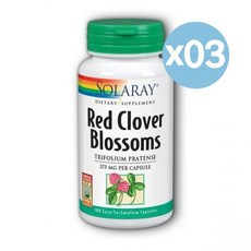 Solaray 솔라레이 레드 클로버 블라썸 375mg 100캡슐 3팩 Red Clover Blossoms, 3개, 100정