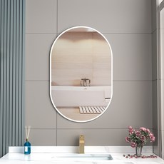 타원형 거울 심플한 외관 구멍 뚫을 필요 없음 욕실 침실에 3 가지 색상 옵션, 40x70-White