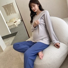 CIUUC 2021 가을과 겨울 새로운 양면 호주 벨벳 간호 임산부 캐주얼 잠옷 홈 월간 의류 세트