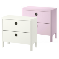 이케아 BUSUNGE 부숭에 2칸서랍장 (80x76 cm), 라이트핑크_603.513.49