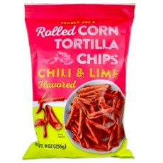 Trader Joe's 트레이더조 칠리 라임 롤드 콘 또띠아 칩스 9oz(255g) 4팩, 255g, 1개
