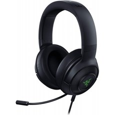 Razer Kraken X USB 초경량 게임 헤드셋 : 7.1 서라운드 사운드-경량 프레임-녹색 로고 조명-통합 오디오 컨트롤-구부릴 수있, 단일옵션