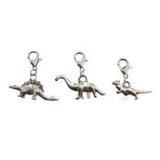 3pcs 공룡클립 온 참플래너/지퍼풀/가방 참/케이스/마당 참스티치마커다이노주얼리