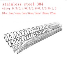 토션스프링 스프링팜 2-5pc 0.3mm 0.4mm 0.5mm 0.6mm 0.8mm 1.0mm 304 스테인레스 스틸 롱 스프링 Y 형 압축 OD 3-12mm 길이 300mm, [17] 0.8X12x300mm 2pcs