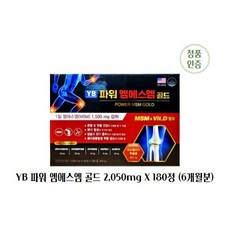 YB 파워 엠에스엠 골드 2 050mg 180정 6개월분 온가족 무릎건강 영양제 인공관절영양제 먹기쉬운, 2개