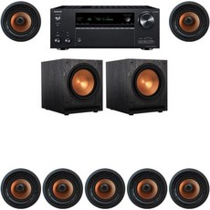 스피커 바 사운드바 Klipsch 5.2.2 in-Wall System with 7 CDT-5800C II 2 SPL-120 1 ONKYO-TX-NR7100