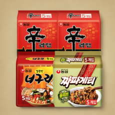 신라면 10입 + 너구리 5입 + 짜파게티 5입 (총 20봉), 신라면5입+안성탕면5입+짜파게티10입
