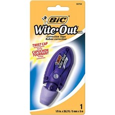 BIC Wite-Out 브랜드 미니 트위스트 수정 테이프 화이트 1카운트