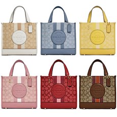 코치 뎀프시 토트 22 인 시그니처 자카드 위드 스트라이프 앤드 패치 C8417 COACH 5821188357
