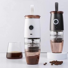 Elesky 전동 커피 그라인더 휴대식 세라믹날 커피밀 KF-YM-01, 화이트