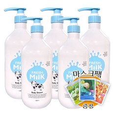 꽃을든남자 플로르드망 프레시 밀크 바디샤워 1000ml+(프로랑스) 마스크팩 2개 증정, 5개, 1L