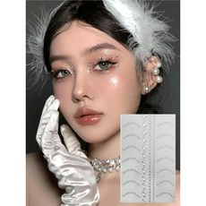 부띠끄38 반짝이 얼굴 페이스 페인팅 스티커 큐빅 메이크업, 1개, 1번(사은품타투스티커증정)