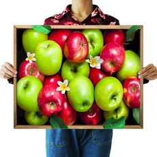 FASEN 액자 보석십자수 캔버스형 DIY 키트 40 x 50 cm, FAN73.풋사과 빨간사과요, 1세트