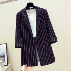 POMTOR 여름가을 여성셔츠 스트라이프 경박하다 레저 정장코트
