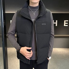 따뜻한 니트조끼 조끼 남성패션 스타일 가을겨울 패딩 코트 하이넥 패딩조끼