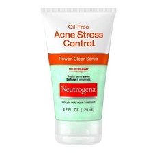 Neutrogena 오일 프리 여드름 스트레스 컨트롤 파워-클리어 페이스 스크럽 트리트먼트 4.2 fl. 온스, 1개, 125ml
