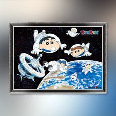 짱구는 못말려 우주 여행 직소 퍼즐+액자 세트 애니메이션 150피스, 단품, 단품