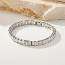 스퀘어 큐빅 지르콘 팔찌