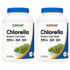뉴트리코스트 Chlorella 클로렐라 500mg 240캡슐 2개, 240정
