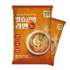 [단백질 함유 저칼로리 저당] 발효곤약라면 214그램 59칼로리, 2개, 214g