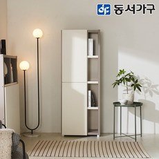 앤드유 600 거실수납장 높은수납장 다용도 오픈+도어 4단 BM1140, 그레이투톤 - 거실높은장