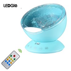 Ledgle rainbow sea wave 프로젝터 램프 및 스피커 daren waves led 야간 조명 미니 오로라 야간 조명 northern light lap speaker, 1개, 단일