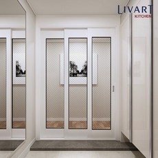 리바트키친 3연동 중문 1501~1800 -자/오픈형/망입유리, 다크그레이