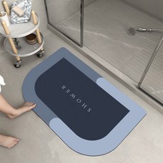 화장실 욕실 흡수 발매트 미끄럼방지 현관 싱크대 초흡수성 바닥 목욕 샤워 매트 빠른 건조 러그 및 매트 세트 문짝 변기 카펫 미끄럼 방지 주방 가정용 내유성, Rounded 03