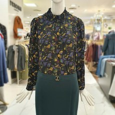 베스띠벨리 넥 셔링 포인트 플라워 프린트 블라우스