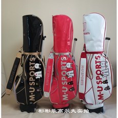 머스포트 골프 가방 방수 크리스탈 소재 휴대용 풀로드 클래식 클럽 부티크 골프, 블랙 MU