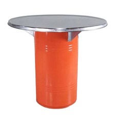 깡통상 포차 테이블 드럼통 테이블, 주황-타공함-900size