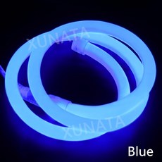 소프트 로프 바 라이트 원형 네온 테이프 유연한 LED 스트립 360 도 방수 SMD 2835 120LED/M DC 12V, 01 파란_01 YELLOW_05 5m