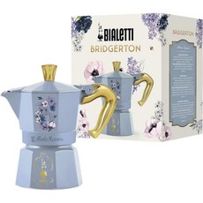 Bialetti 커피메이커 모카포트 에스프레소 비알레티 – 모카 익스프레스 브리저튼: 아이코닉 스토브탑 메이커 - 넷플릭스 공식 라이선스 3컵(4.3온스) 알루미늄