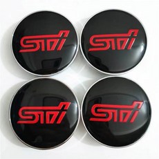 스바루 허브 커버 STI 레드 타이어 센터 커버 로고 타이어 센터 커버 장식 스티커 스타일링 액세서리 60mm 캡 4, 60mm black Cap, 4pcs Black Red, 4개