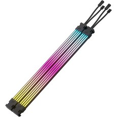 CORSAIR iCUE ARGB PSU 케이블 스트립 – 200mm LED 2개 스트립당 RGB 100개 모든 케이블에 적합 마더보드 5V 컨트롤 검은색