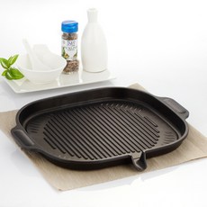 쉐프웨이 IH 인덕션겸용 메가스톤 코팅 삽겹살 고기 불판 사각 구이팬 그릴팬 32cm, 1개, 가로32*세로29cm