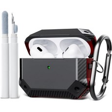 ORNARTO for AirPods Pro 2세대1세대 Case with Cleaner Kit 202320222019 Military Hard Shell Full Drop Pr, Red