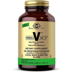 솔가 포뮬라 VM 75 멀티비타민 미네랄 Solgar Formula VM-75 60 베지캡슐, Standard, 60 Count [Pack, 60개, 1개