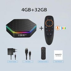 디빅스플레이어 2023 안드로이드 TV 및 5G 듀얼 밴드 와이파이 6 BT 스마트 6k 미디어 플레이어 셋톱 T95Z 신제품, 미국 플러그_4G-32G G10S Voice - 유니콘디빅스미디어플레이어