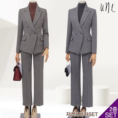 윈(une)[SET][77까지]모던시크멜란지자켓+슬랙스SET