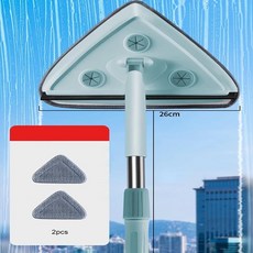 삼각형 유리 와이퍼 망원경 텔레스코픽 막대 창문 청소 유리창 닦, 초록, 2.녹색 1m 2보, 1개