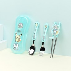 릴팡 포켓몬 교정용 젓가락 스푼 포크 케이스세트 PK8569, 1개